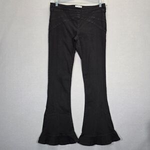 Free People We The Free Crvy Last Dance Black Flare Leg Pull On Jeans Sz 31 Boho
